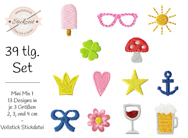 Stickzeit Mini Mix 1 - Vollstick Stickdatei